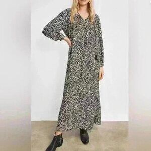 Anine Bing sz XS Darcy Dress Leopard Summer Tassel Midi Maxi Dress Coverup